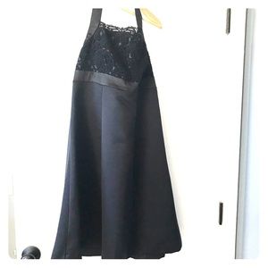 Black formal halter cocktail dress